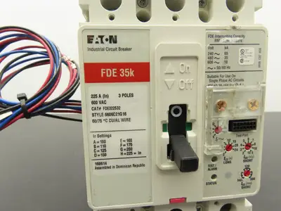 Eaton FDE 35k 225A Circuit Breaker Style 6606C21G16 600VAC 3 Pole