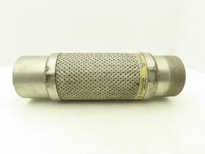 Flex-Hose Pump Saver 4"x 16" Stainless Braided Flex Connector 4"NPT x 4" Socket