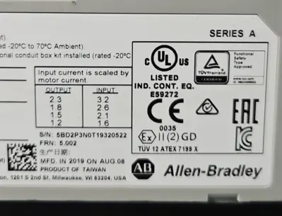Allen Bradley 25B-D2P3N104 Ser A Drive PowerFlex 525 (BIN411)