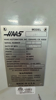 2004 HAAS SL-20T CNC Lathes | SNL Machine Trader LLC (7)