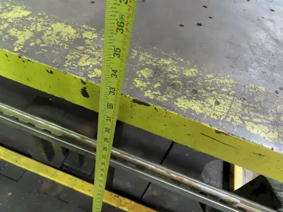 148" X 98" HEAVY DUTY STEEL LAYOUT WELDING SHOP TABLE: STOCK #23565