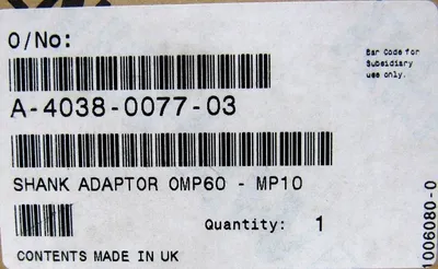 NEW RENISHAW A-4038-0077-03 SHANK ADAPTOR OMP60-MP10 A4038007703