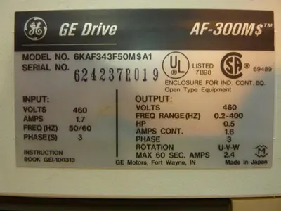 USED GENERAL ELECTRIC / GE 6KAF343F50MSA1