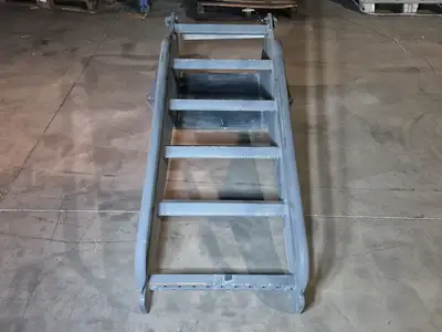 6' x 2' Wide Industrial Steel Access Ladder w/ Handrails