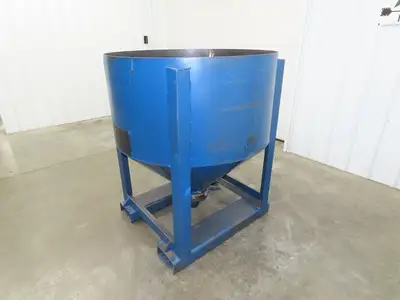 Hutco 43" Portable Steel Bulk Material Bin Gravity Hopper 28 Cu-Ft Fork Pockets