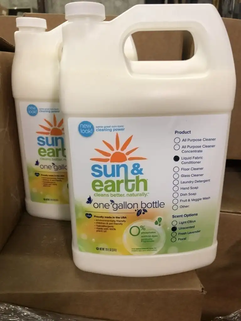 2 Gallons Sun & Earth All Natural Unscented Liquid Fabric Softener/Conditioner