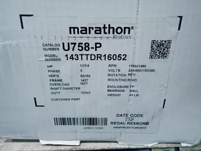 NEW MARATHON MOTORS 145TTDR16052