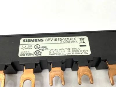 USED SIEMENS BUSBAR 3-PHASE 600VAC 65A