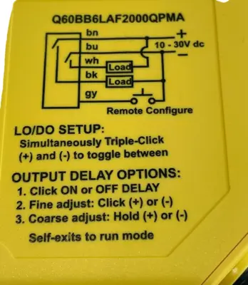 NEW BANNER ENGINEERING Q60BB6LAF2000QPMA CLASS 2 OPTICAL SENSOR