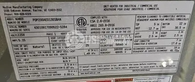 USED MODINE PDP200AE0130SBAN HEATERS