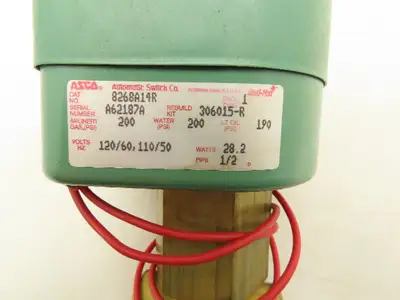 Asco 8268A14R Solenoid Valve 120VAC 28.2W 200PSI 1/2"NPT
