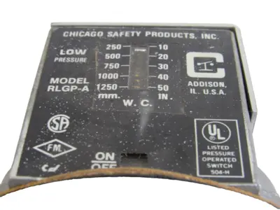 NEW CHICAGO SAFETY PRODUCTS CHICAGO SAFETY PRODUCTS PRESSURE SWITCH RLGPA