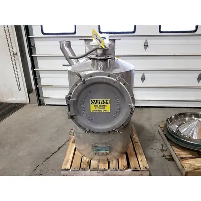 Used 28" dia. Stainless Steel Storage Bin with Bin Activator Live Bottom