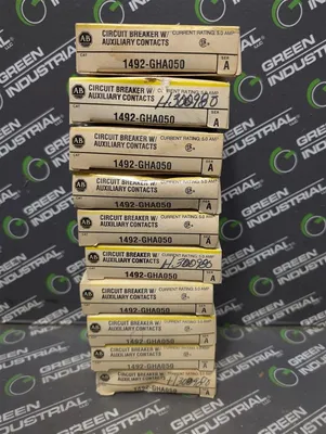 Lot of 10 Allen Bradley 1492-GHA050 Circuit Breakers w/ Aux Contacts 5.0A New NIB
