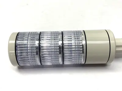 USED PATLITE WHITE LED STACK LIGHT TOWER 50MM DIAMETER W/ 1" POLE