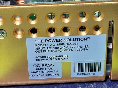 THE POWER SOLUTION AG-350P-D45-034 EASYMOD POWER SUPPLY