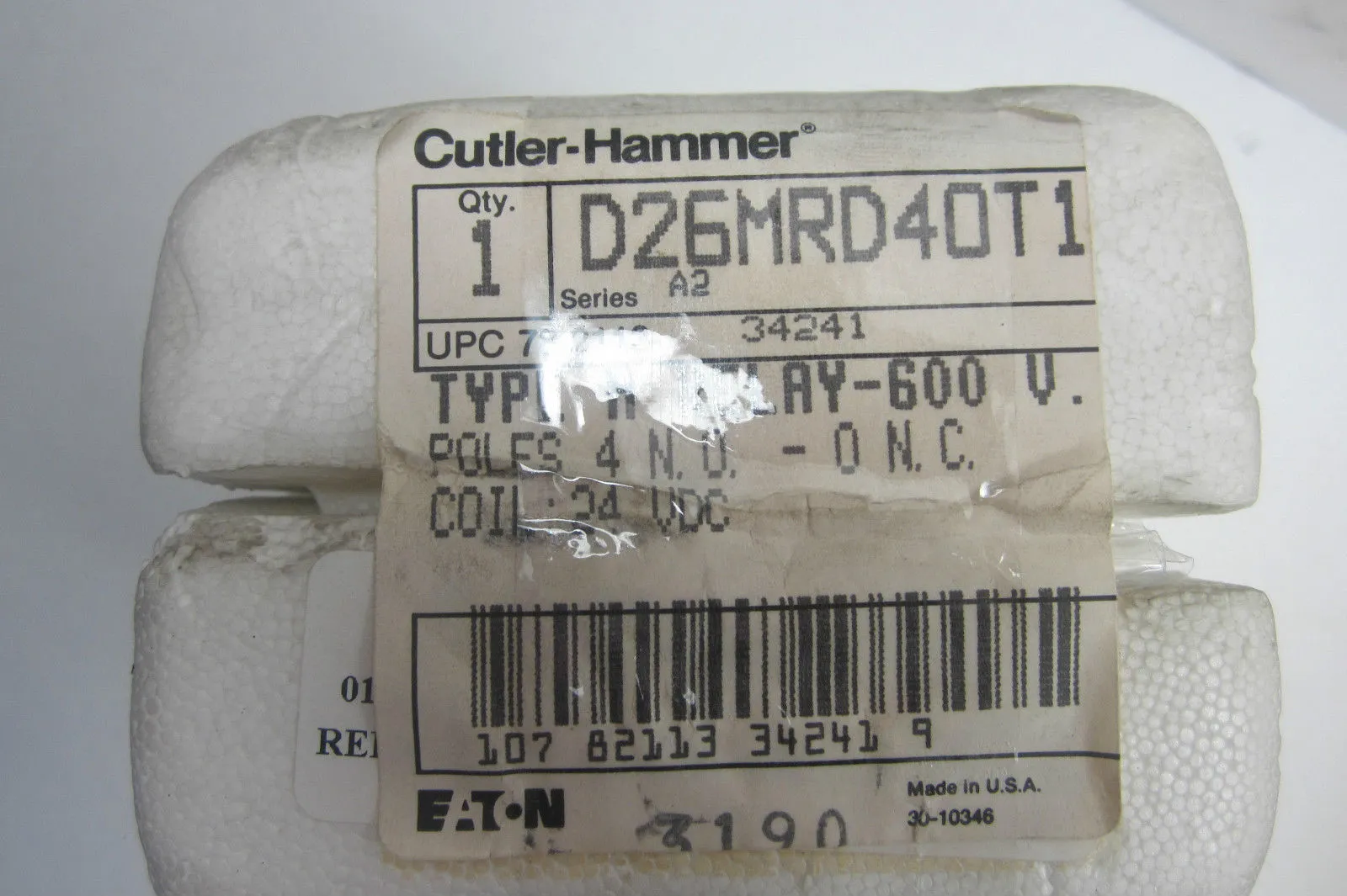 NEW CUTLER HAMMER D26MRD40T1 TYPE M RELAY