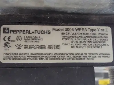 Purge & Pressurization System 3003-WPSA-CI Type Y or Z
