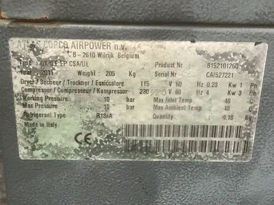 Used 2011 ATLAS COPCO GX4FF EP CSA/UL Miscellaneous MRO Ohio US | HGR 24 #1460082