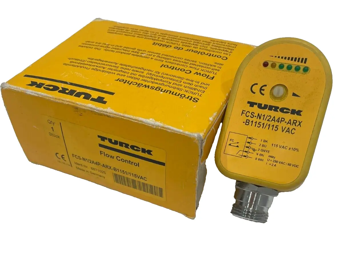 NEW TURCK FCS-N1/2A4P-ARX-B1151/115VAC FLOW MONITOR 6871025 FCSN12A4PARXB1151115