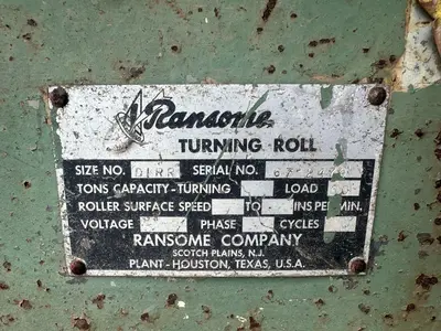 120 TON (240,000 LBS) RANSOME PANDJIRIS POWERED TANK TURNING ROLLS, POWER & IDLER: STOCK #23142