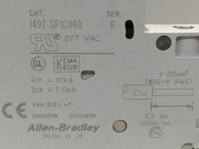 USED ALLEN BRADLEY 1492-SP1C060 SER B