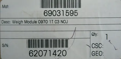 NEW METTLER TOLEDO 69031595 WEIGH MODULE 0970 1T C3 N0J