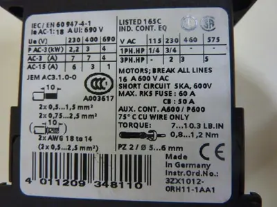 USED SIEMENS 3RT1015-1AK61