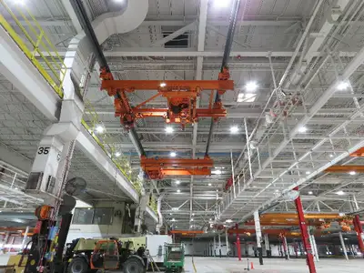 Cleveland Tramrail 7.5 Ton Double Girder Bridge Crane 18' 3" Span w/Remote