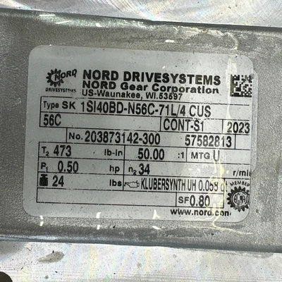 NEW NORD DRIVESYSTEMS SK1SI40BD-N56C-71L/4 CUS