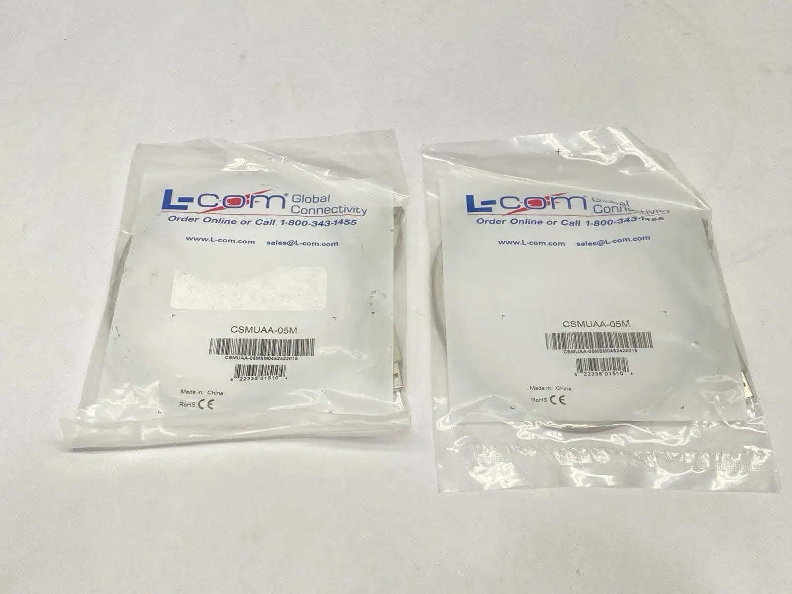 CSMUAA-05M | L-Com  USB Cable USB A - USB A 0.5m LOT OF 2 - New