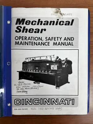 12' x 1/4" CINCINNATI MODEL #1812 MECHANICAL POWER SHEAR: STOCK #20232