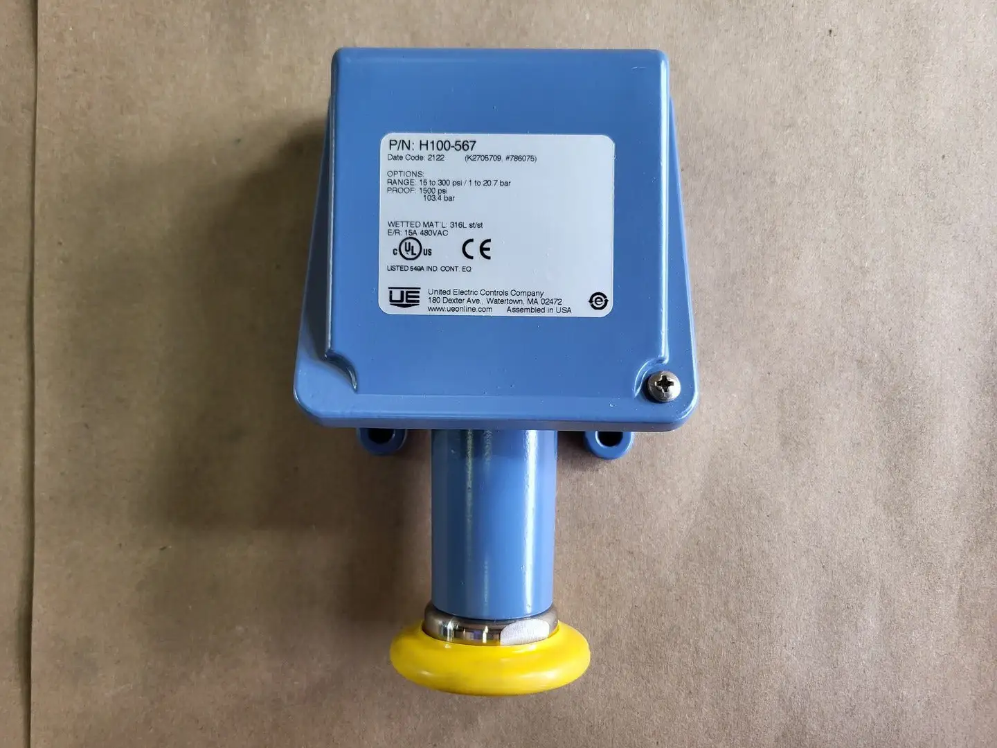 NEW UNITED ELECTRIC CONTROLS H100-567