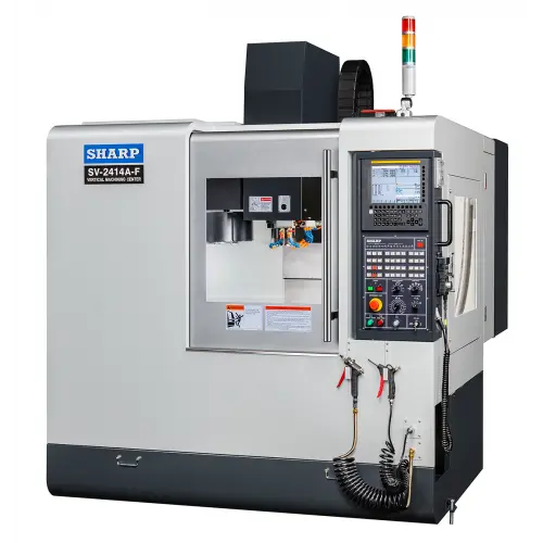 SHARP SV-2414A-F VERTICAL MACHINING CENTER MINI MILL WITH BOX WAYS FANUC Oi-MF CONTROL 4TH AXIS PREPPED
