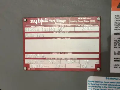 2006 40 hp, 34,000 CFM Plug Fan ACF