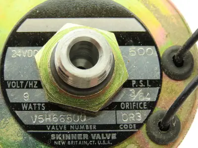 Honeywell Skinner V5H66500 Solenoid Valve 2-Way NO 24VDC 500 PSI 1/4" NPT