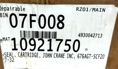 NEW JOHN CRANE 10921750 SEAL CARTRIDGE 676AGT-SCF207-32 1.749"