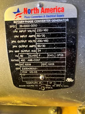 7.5 HP Rotary Phase Converter