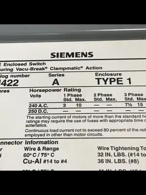 USED SIEMENS JN422