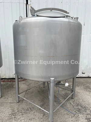 APV 450 Gallon Stainless Steel Dome Top, Cone Bottom Single Shell Tank