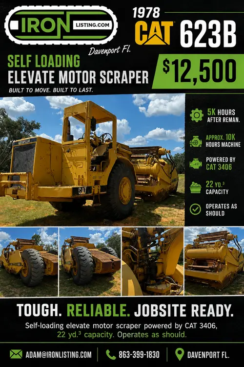 Used 1978 CAT 623B Scrapers Pennsylvania US | Iron Listing #1326602