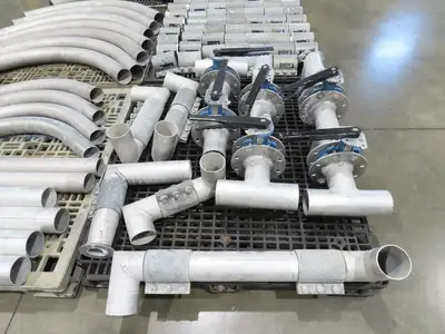 Nucon 3.5" Pipe Pneumatic Dry Material Conveying 90°Elbows Morris Couplings 4"OD