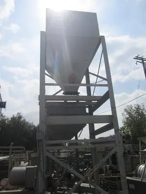 Hopper, 75 CF, C/st, 5' x 4' x 30", 45 Deg Cone, On Stand #S738432