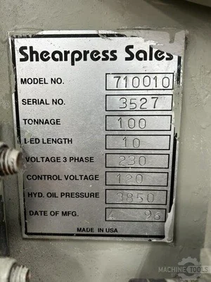 USED 1996 ACCURPRESS 710010