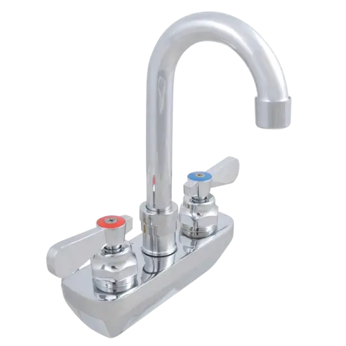 John Boos PBF-4SM-3GLF Splash Mount Faucet - 3 1/2" Gooseneck Spout, 4" Centers