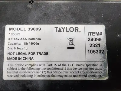 Used Taylor Used Taylor Digital Glass/Bamboo Household Kitchen Scale, 11 Pound Capacity, Natural Food Scales Illinois US | Falcon Restaurant Supply #1376583