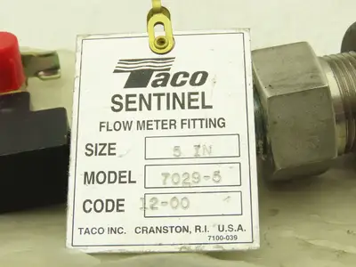 Taco Sentinel 7029-5  5" Tube Flow Meter Station 3/4"x1/2"NPT 12.5"OAL