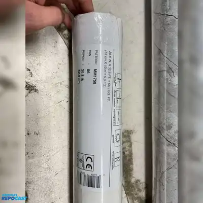Lot of (4) rolls  of marble design wall paper 2 are white marble roll, 2 are slate grey, white...