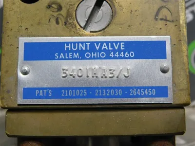 USED HUNT VALVE, CO. 3401MA3/J