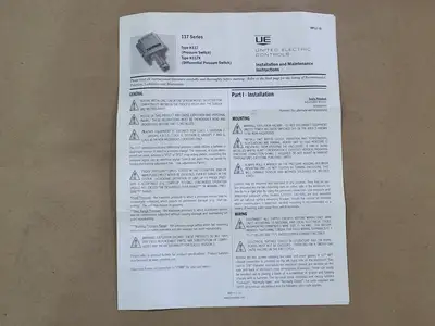 New | in-Stock UNITED ELECTRIC H117-192 Switchgears British Columbia CA | Lenmark #240778